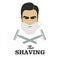 Man shaving. Razor and shaving foam. Barbershop emblem