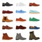 Man shoe vector fashion male boots and classic leather footwear or footgear for men illustration set of manlike foot