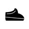 Man shoe vector icon. Black and white footwear illustration. Solid linear shopping icon.