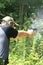 Man Shooting Pistol - Sideview