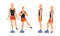 Man in Shorts Doing Sport Workout and Strength Exercise with Stepper Vector Set