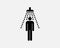 Man Showering Taking a Shower Stick Figure Black White Silhouette Sign Symbol Icon Vector