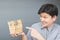 Man showing decay bread