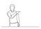 Man showing direction with index finger - single line drawing