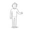 Man shows hands thumbs up. Vector illustration.