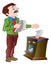 Man Shredding Documents, illustration