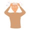 Man sick icon cartoon vector. Brain pain