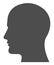 Man with sign vector heads talking. Gender sign silhouette shape