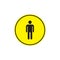 Man Sign on Yellow Board. Human Symbol Icon Vector Illustration