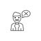 Man silence face mute icon. Element of confidential line icon