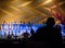 Man in Silhouette at the bar ordering a Drink in a Sushi Restaurant in Brooklyn, New York