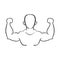 Man silhouette bodybuilder muscle