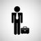 man silhouette business and portfolio folder design icon