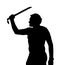 Man Silhouette European Holding Samurai Sword