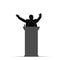 Man silhouette orator speak illustration