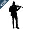 Man silhouette playing violin