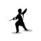 man silhouette in Still Pose Fencer