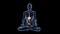 Man silhouette in yoga meditation pose.