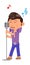 Man singing. Rock and roll singer. Cute cartoon character