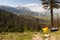 A man sits on a hillside in Turkey Lycian Way.