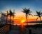 Man sitting on beach during Florida Keys sunset sunset