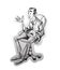 Man sitting on a chair Vector sketch. Storyboard cartoon character illustrations