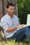 Man sitting with laptop