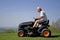 Man sitting on a lawnmower