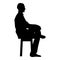 Man sitting pose Young man sits on a chair with his leg thrown silhouette icon black color illustration