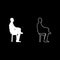 Man sitting pose Young man sits on a chair with his leg thrown silhouette icon set white color illustration flat style simple