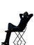 Man sitting resting looking up silhouette full length