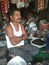 A man sitting in shape of Nawabganj district Farrukhabad Uttar Pradesh India