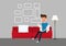Man sitting on sofa in living room with smartphone relax online activity, social media, chatting. Internet communication concept