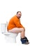 Man sitting on toilet