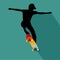 A man of a skateboarder doing an Extreme jump. Vector illustration for graphic design or surf skate content background