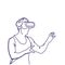 Man Sketch Wearing 3d Glasses Virtual Reality Headset Doodle Guy In Digital Goggles