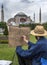 A man sketches the magnificent Aya Sofya in the Sultanahmet district of Istanbul in Turkey.