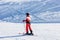 Man Skier Hintertux Glacier ski resort in Zillertal Austria