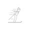 man on skis icon. Element of winter elements illustration. Thin line illustration for website design and development, app develop