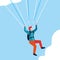 man skydiver in air avatar character