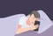 Man sleeping with mobile phone in hand