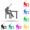 Man, sleeping multi color style icon. Simple glyph, flat vector of man sitting on icons for ui and ux, website or mobile