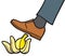 Man slipping on a banana peel