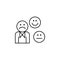 Man smile sadness happy icon. Element of consumer behavior line icon