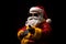 man smile santa mobile holiday claus phone year merry christmas smartphone. Generative AI.