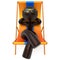 Man smiley rest beach deck chair vacation relaxing tourist