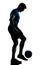 Man soccer football player juggling