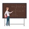 Man solves the equation on the board vector illustration