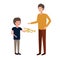 Man with son and trumpet avatar character