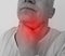 Man sore throat symptom problem illness examining allergy